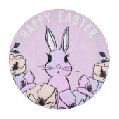 Kute Colorful Bunny Magnolia Flower Pasen Snijplank (Voorkant)