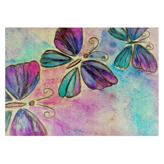 Kute Colorful Butterflies Snijplank (Voorkant)