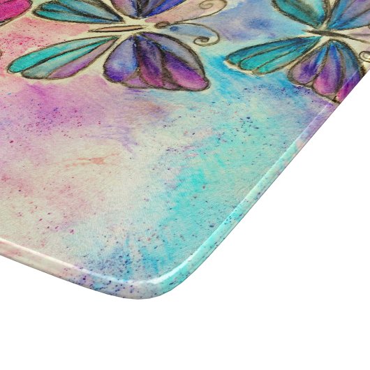 Kute Colorful Butterflies - Waterverf Art Snijplank (Hoek)