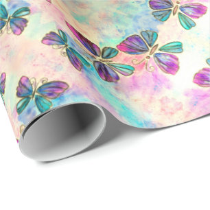 Kute Colorful Butterflies - Waterverf Cadeaupapier