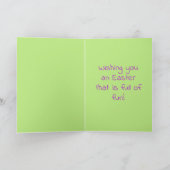 Kute Colorful Cartoon Easter Bunny Kinder Kaart (Binnen)