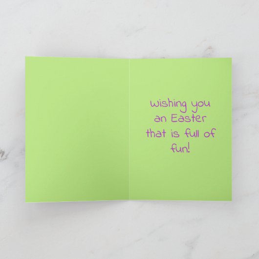 Kute Colorful Cartoon Easter Bunny Kinder Kaart (Binnen)