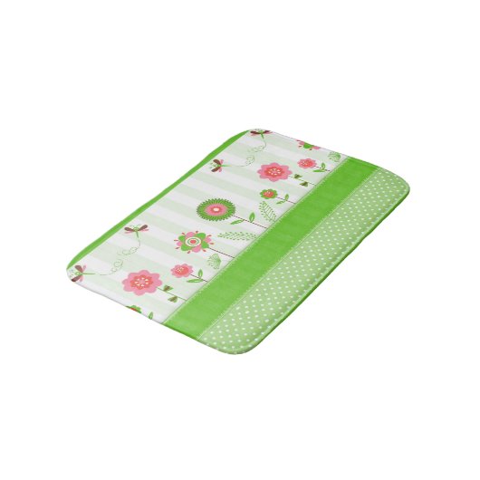 Kute Colorful Cartoon Flowers & Butterfly's Badmat (Gekanteld)