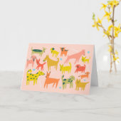 Kute Colorful Dogs CUSTOM DANK U Kaart (Gele Bloem)