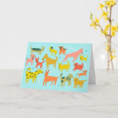 Kute Colorful Dogs CUSTOM DANK U Kaart (Gele Bloem)
