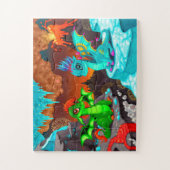 Kute Colorful Dragons Valley Legpuzzel (Verticaal)