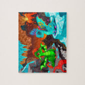 Kute Colorful Dragons Volcano Valley Legpuzzel (Verticaal)