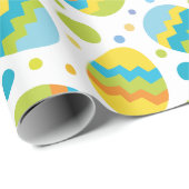 Kute Colorful Easter Egg Pattern met Kind Name Cadeaupapier (Rol Hoek)