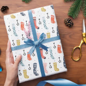 Kute Colorful Festive Kerstmis Hanging Cadeaupapier
