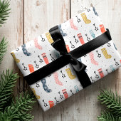 Kute Colorful Festive Kerstmis Hanging Cadeaupapier