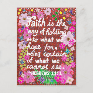 Kute Colorful Floral Faith Bijbelse Verse Briefkaart