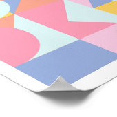 Kute Colorful Geometric Shapes Collage Wall Art Poster (Hoek)