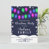 Kute Colorful Gzing Hanging Lights Kerstmis Kaart (Staand voorkant)