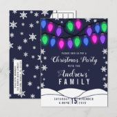 Kute Colorful Gzing Hanging Lights Kerstmis Uitnodiging Briefkaart (Voorkant / Achterkant)