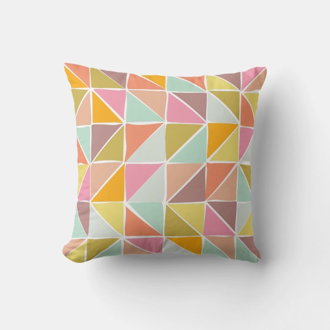 Kute Colorful Hand Drawn Geometric Pattern Kussen (Voorkant)