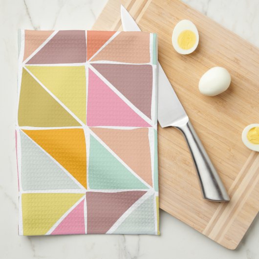 Kute Colorful Hand Drawn Geometric Pattern Theedoek (Quarter Fold)