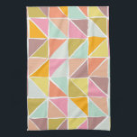 Kute Colorful Hand Drawn Geometric Pattern Theedoek<br><div class="desc">Een leuk,  met de hand getekend geometrisch driehoekvormpatroon in een schattig en kleurrijk kleurenpalet van pastelblauw,  roze,  oranje,  koraal en paars.</div>
