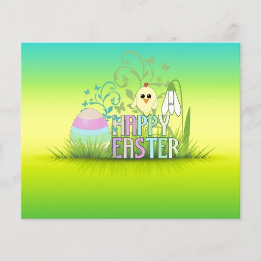Kute Colorful Happy Easter Egg, Chick en Snowdrop Flyer (Voorkant)
