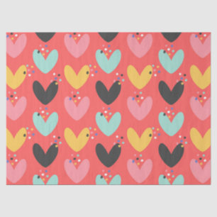 Kute Colorful Hearts Pattern van Valentijnse kunst Tissuepapier