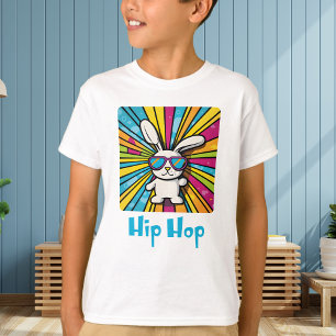 Kute Colorful Hip Hop Easter Bunny met zonnebril T-shirt