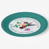 Kute Colorful Hummingbird and bloemen Papieren Bordje (Gekanteld)