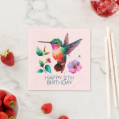Kute Colorful Hummingbird and bloemen Servet (Insitu)