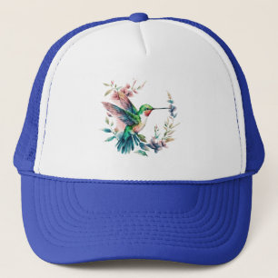 Kute Colorful Hummingbird and bloemen Trucker Pet