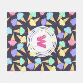 Kute Colorful Ice Cream Cones - Persoonlijk Fleece Deken (Voorkant (Horizontaal))