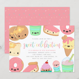 Kute Colorful Kawaii Sweet Elements Kinderen Birth Kaart