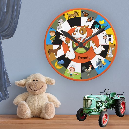 Kute Colorful Kinder Animal Wall klok