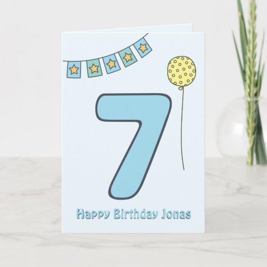 Kute Colorful Kinderen 7th Birthday Briefkaart (Voorkant)