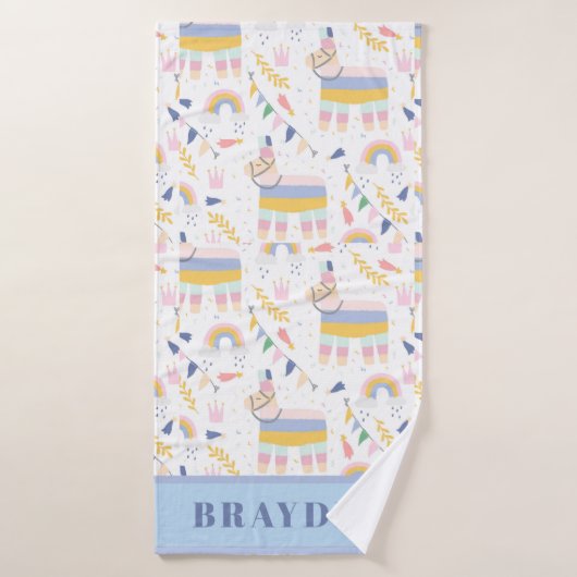 Kute Colorful Llama Rainbow Kinder Towel Badhanddoek (Badhanddoek)