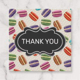 Kute Colorful Macarons Patroon met Fancy Lijst Bedankjes Labels