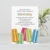 Kute Colorful Moderne Birthday Popsicles QR Code Kaart (Staand voorkant)