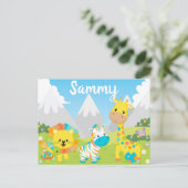 Kute Colorful Oerwoud Friends Kinder Briefkaart (Staand voorkant)