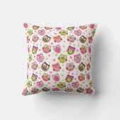 Kute Colorful Owls Pillow (White) Kussen (Achterkant)