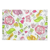 Kute Colorful Pastel Flowers hoort & Butterfly's Kussensloop (Achterkant)