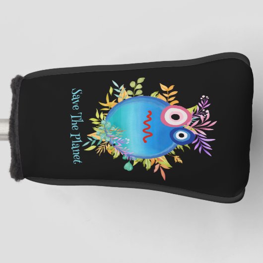 Kute Colorful Save the Planet Collectie Golfheadcover (Voorkant)