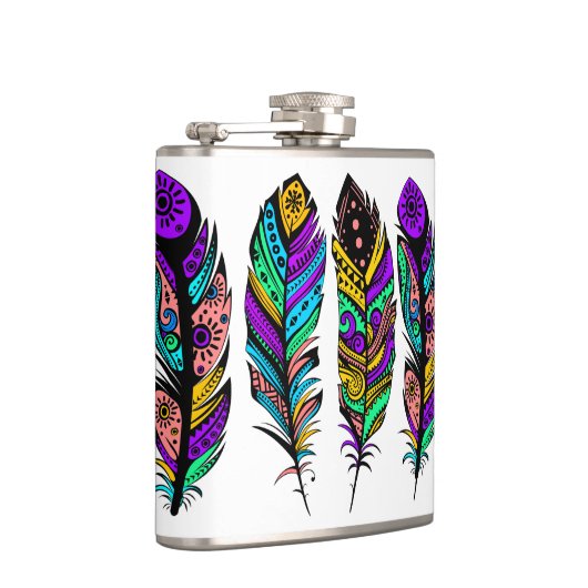 Kute Colorful Tribal Feathers Heupfles (Rechts)