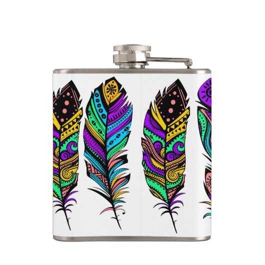 Kute Colorful Tribal Feathers Heupfles (Achterkant)