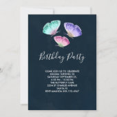 Kute Colorful Waterverf Butterflies Birthday Kaart (Voorkant)