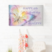 Kute Colorful Waterverf Butterfly Birthday Party Spandoek (Insitu)