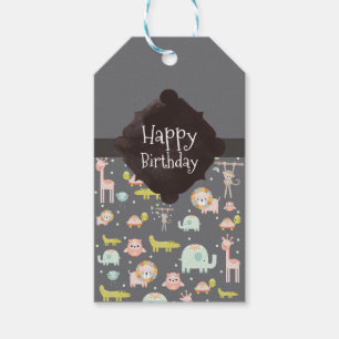 Kute Colorful Wild Animals Nursery Art Birthday Cadeaulabel