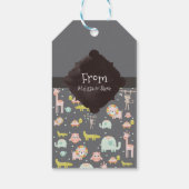 Kute Colorful Wild Animals Nursery Art Birthday Cadeaulabel (Achterkant)