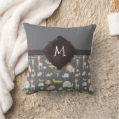 Kute Colorful Wild Animals Nursery Art Monogram Kussen (Deken)