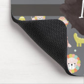 Kute Colorful Wild Animals Nursery Art Monogram Muismat (Hoek)