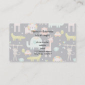 Kute Colorful Wild Animals Nursery Art Visitekaartje (Achterkant)
