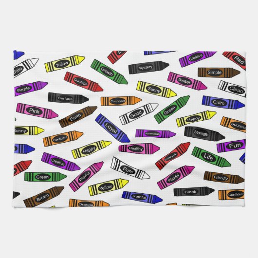 Kute Colorful Words Kitchen Towel Theedoek (Horizontaal)