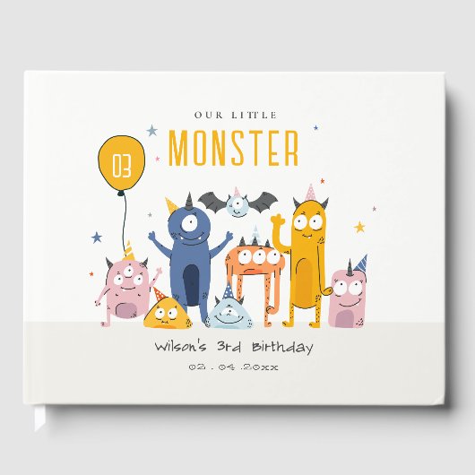 Kute Colorful Yellow Monsters Kinderen van afgelop Gastenboek (Voorkant)