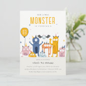 Kute Colorful Yellow Monsters Kinderen van afgelop Kaart (Staand voorkant)